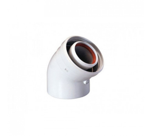 Коаксиальный отвод 45°, диам. 60/100 мм, MAIN и ECO3 Compact Baxi Coaxial elbow 60/100 m/f 45°
