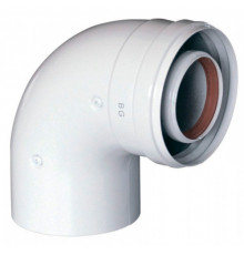 Коаксиальный отвод 90°, диам. 60/100 мм, без муфты Baxi Coaxial elbow 60/100 90°