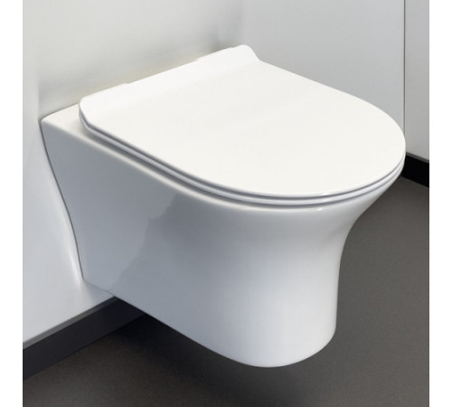 Унитаз подвесной Comforty 109 безободковый, сиденье дюропласт softclose тонкое, быстросъёмное