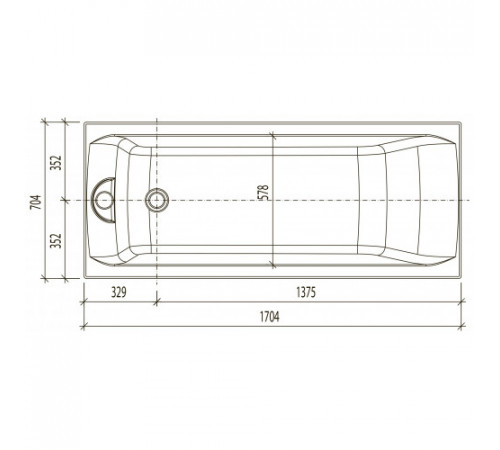 Ванна акриловая Eurolux QWATRY 170х70