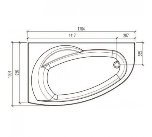 Ванна акриловая Eurolux BAGI 170x100 R