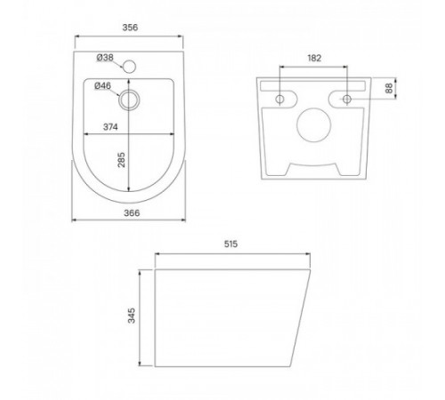 Биде подвесное IDDIS Calipso CALRW02i82