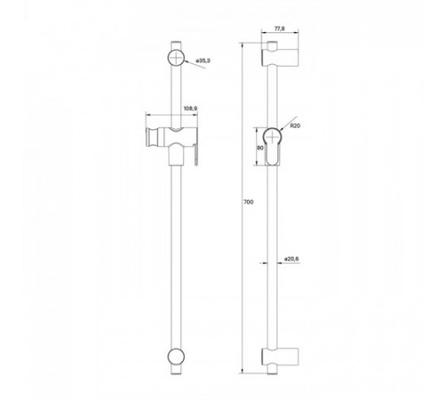 Гарнитур душевой IDDIS Optima Home OPH3F20i16 графитовый, шланг 2 м