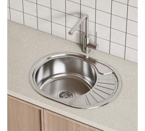Мойка кухонная IDDIS Suno SUN60PDi77, нерж. сталь, полир., 600*470