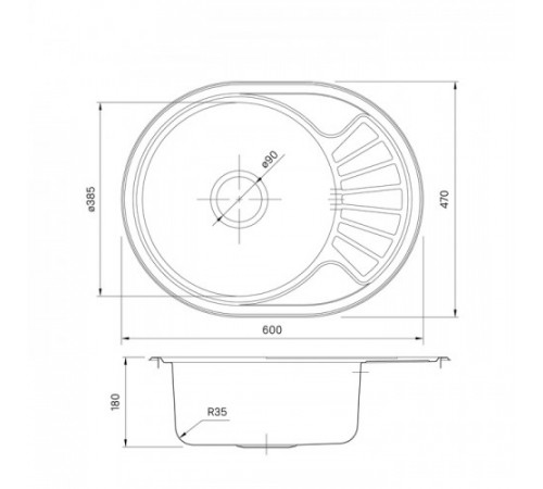 Мойка кухонная IDDIS Suno SUN60PDi77, нерж. сталь, полир., 600*470