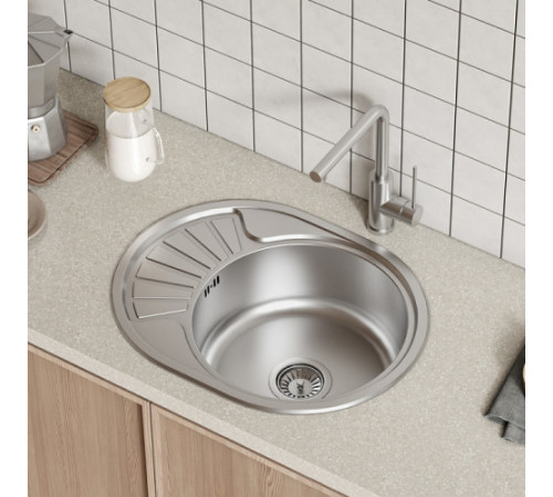 Мойка кухонная IDDIS Suno SUN60SDi77, нерж. сталь, шелк, 600*470