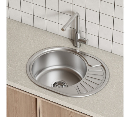 Мойка кухонная IDDIS Suno SUN60SDi77, нерж. сталь, шелк, 600*470