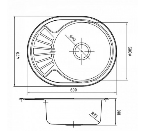 Мойка кухонная IDDIS Suno SUN60SDi77, нерж. сталь, шелк, 600*470