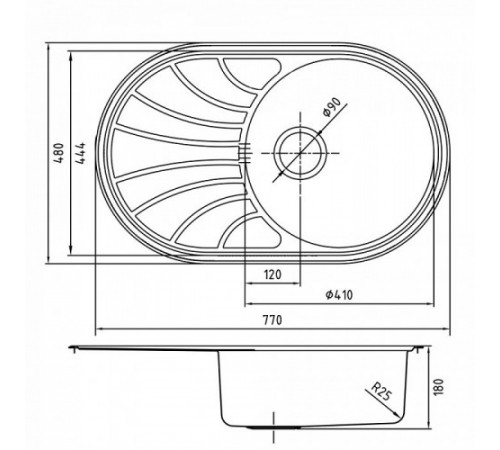 Мойка кухонная IDDIS Suno SUN77SDi77, нерж. сталь, шелк, 770*480