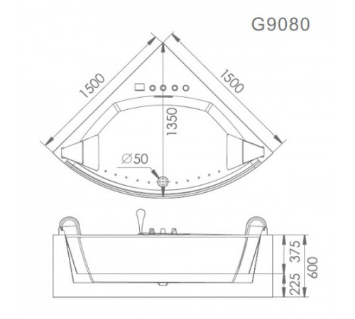Акриловая ванна Gemy G9080