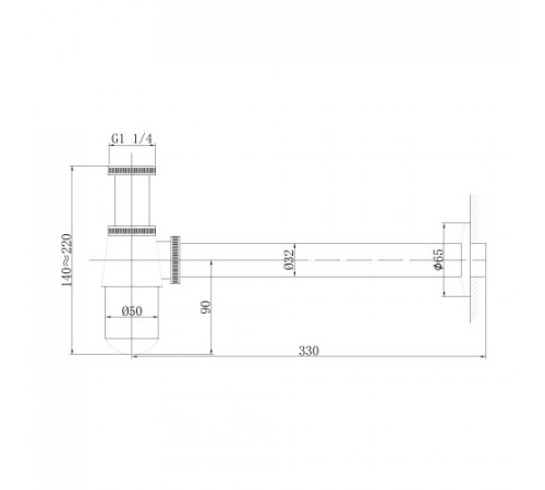 Сифон для раковины ABBER AF0032B черный матовый