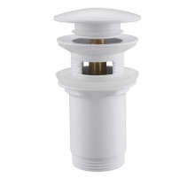 Донный клапан ABBER AF0010W с переливом, белый