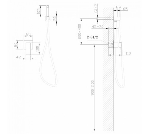 Смеситель ABBER Daheim AF8225 с гигиеническим душем, хром