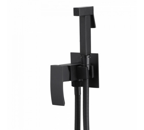 Смеситель ABBER Wasserfall AF8625B с гигиеническим душем, черный матовый