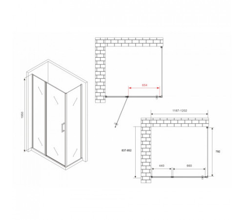 Душевой уголок ABBER Sonnenstrand AG04120MS-S85M