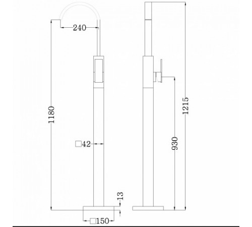 Смеситель ABBER Wasserfall AF8640MRG напольный для раковины, розовое золото матовое