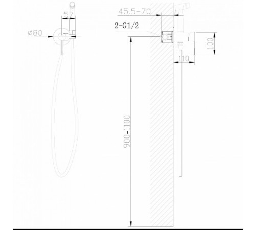 Смеситель ABBER Wasser Kreis AF8125 с гигиеническим душем, хром