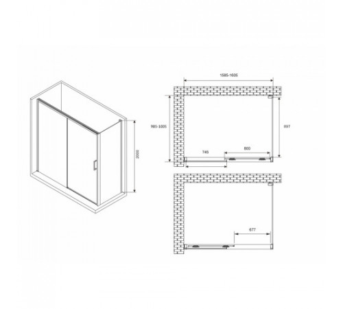 Душевой уголок ABBER Komfort AG93160-S102