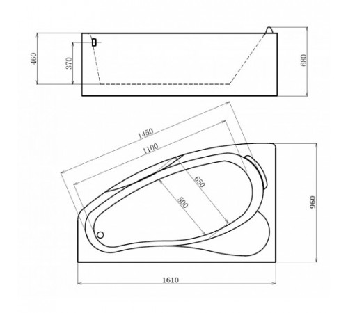Акриловая ванна Gemy G9046 K L