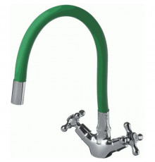 Смеситель для кухни Ex-Promt Cross 1/2 керам. с гайкой, гиб. изл. light green латунь